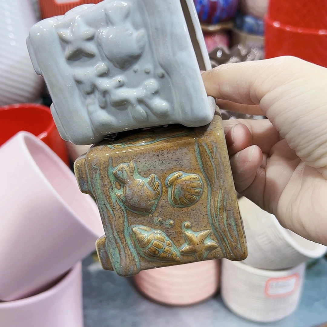 有孔外贸尾单陶瓷花盆凑单10米包邮