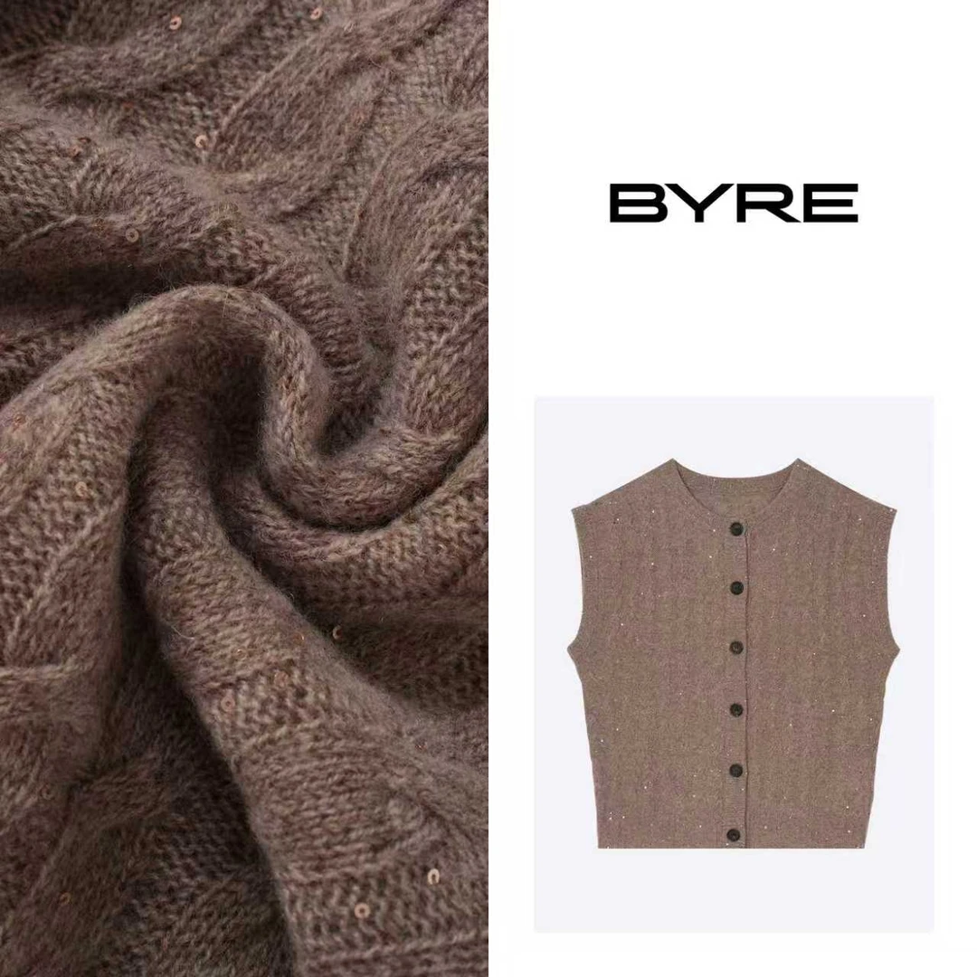 YS96 系扣无袖毛衣【干洗】