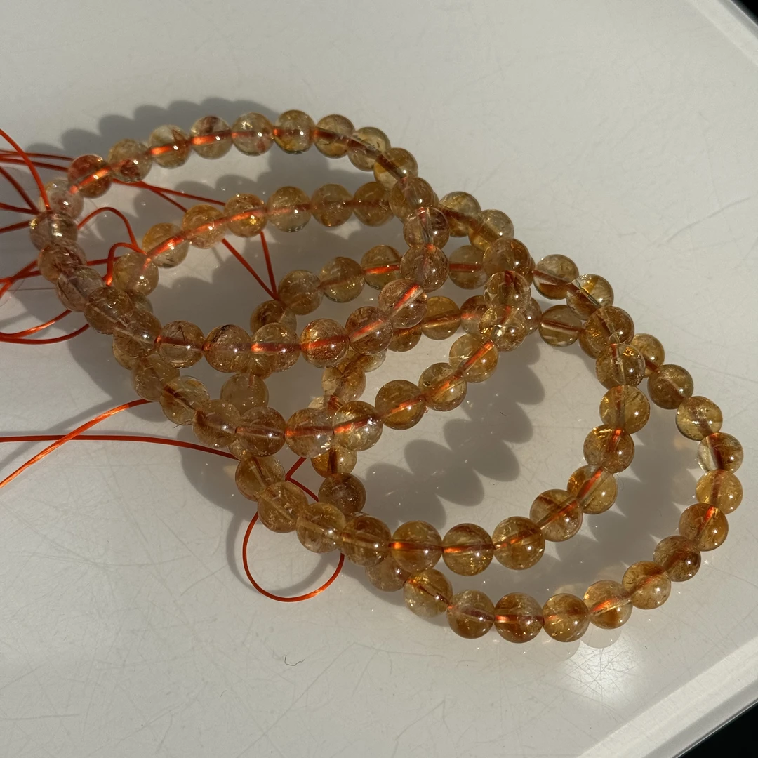 天然巴西黄水晶手链7MM±一件