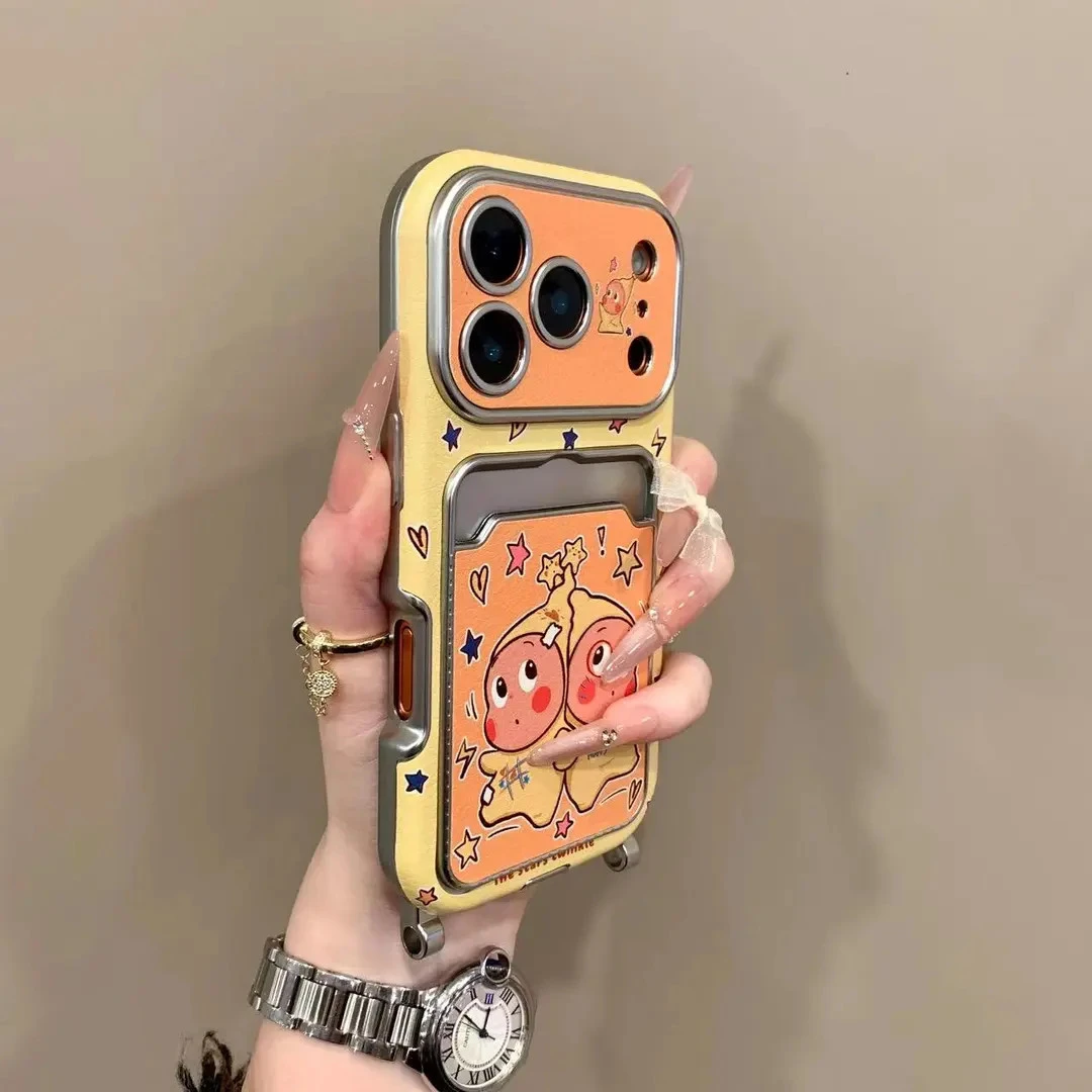 大视窗可爱星星小人卡包适用苹果17ProMax手机壳iphone15新款16p