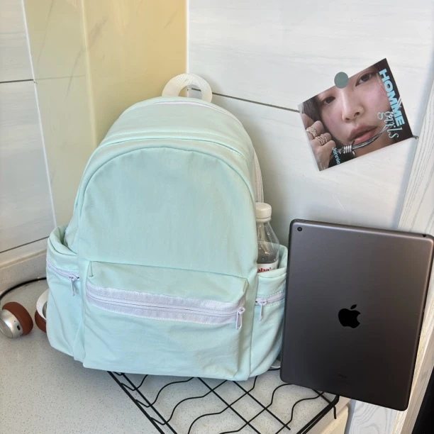 小书热卖薄荷绿日韩学院风初高中时尚简约少女纯色14寸电脑包