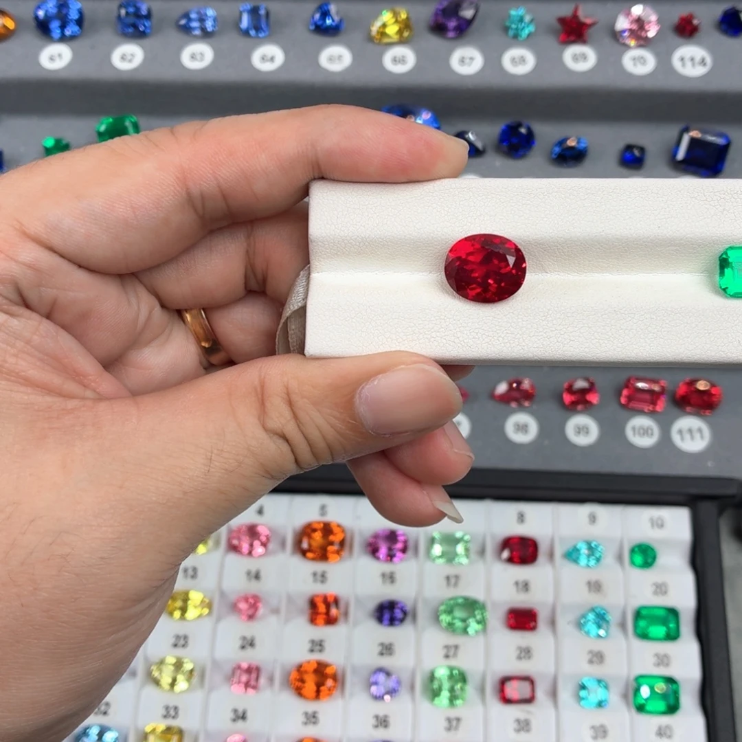 随***9合成（培育）红宝石裸石9.4