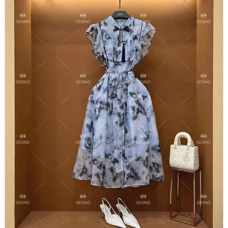 春夏丨设计师轻奢法式印花女士连衣裙 CX-2024578