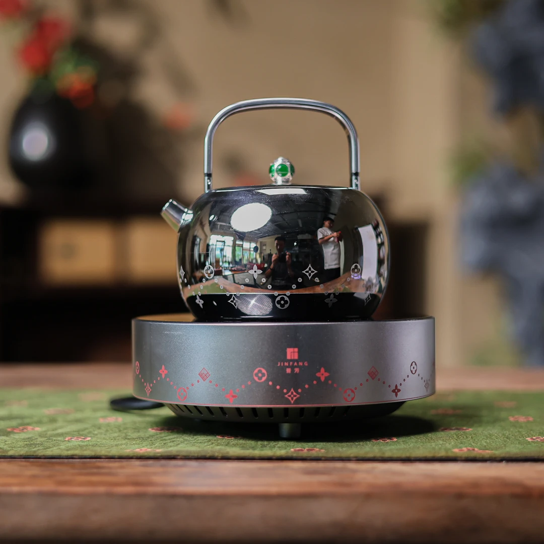 【喜器】316L不锈钢苹果壶+6.0老花电陶炉+壶叉（Q9310）