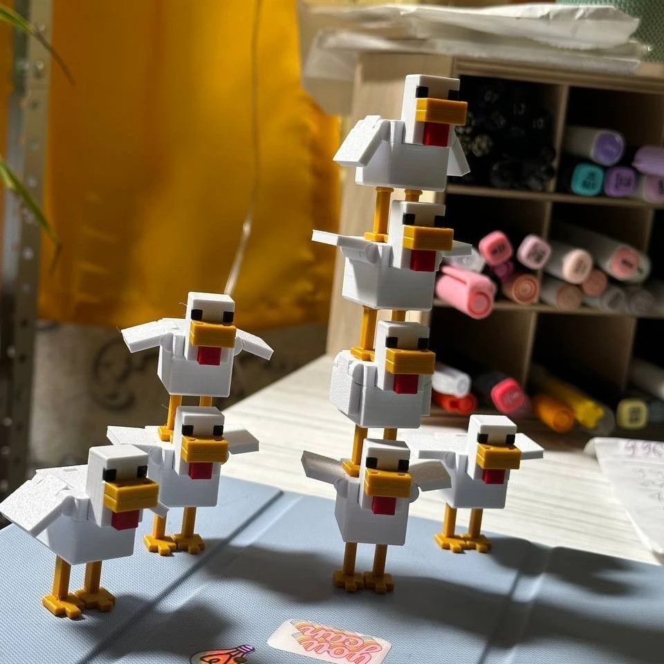 【领养一只小鸡】我的世界小鸡手办模型桌面玩具游戏周边
