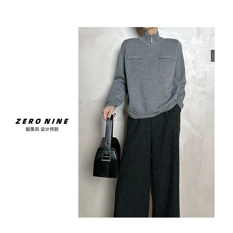 Dan Dan [高知分子] 高领外穿纯色毛衣女 秋冬新款氛围感长袖毛衫