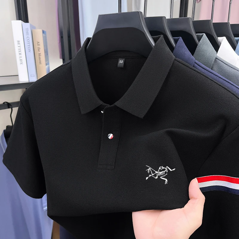 【奥莱撤柜】夏季短袖POLO衫男翻领T恤纯棉宽松商务休闲透气T恤半袖