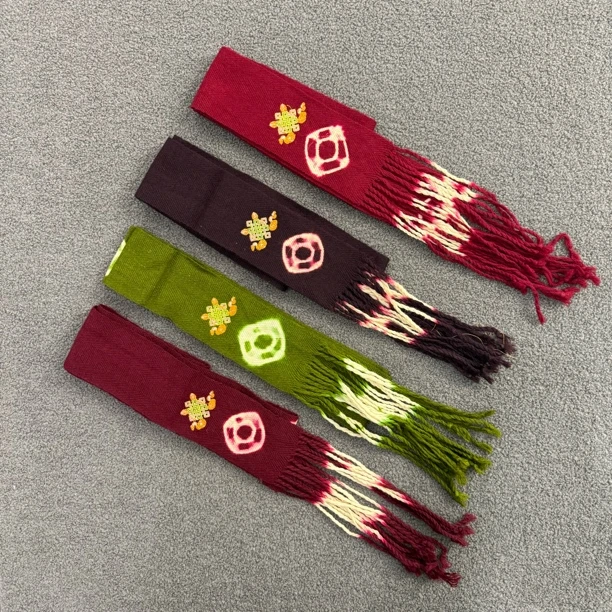 儿童新款民族风羊绒腰带流苏藏装配饰锅庄舞蹈用巴扎图案腰带