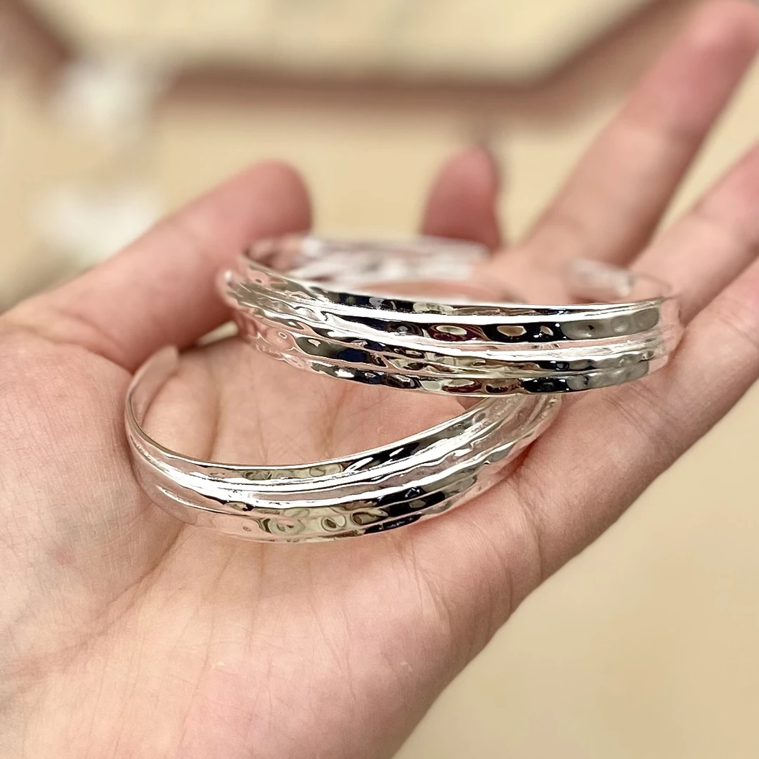 925银手镯 A92波纹银手镯时尚圈圈