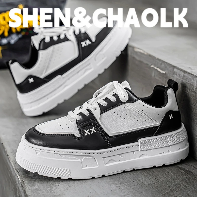 男鞋2025秋季新款厚底百搭小白板鞋男款隐形内增高运动休闲潮鞋男