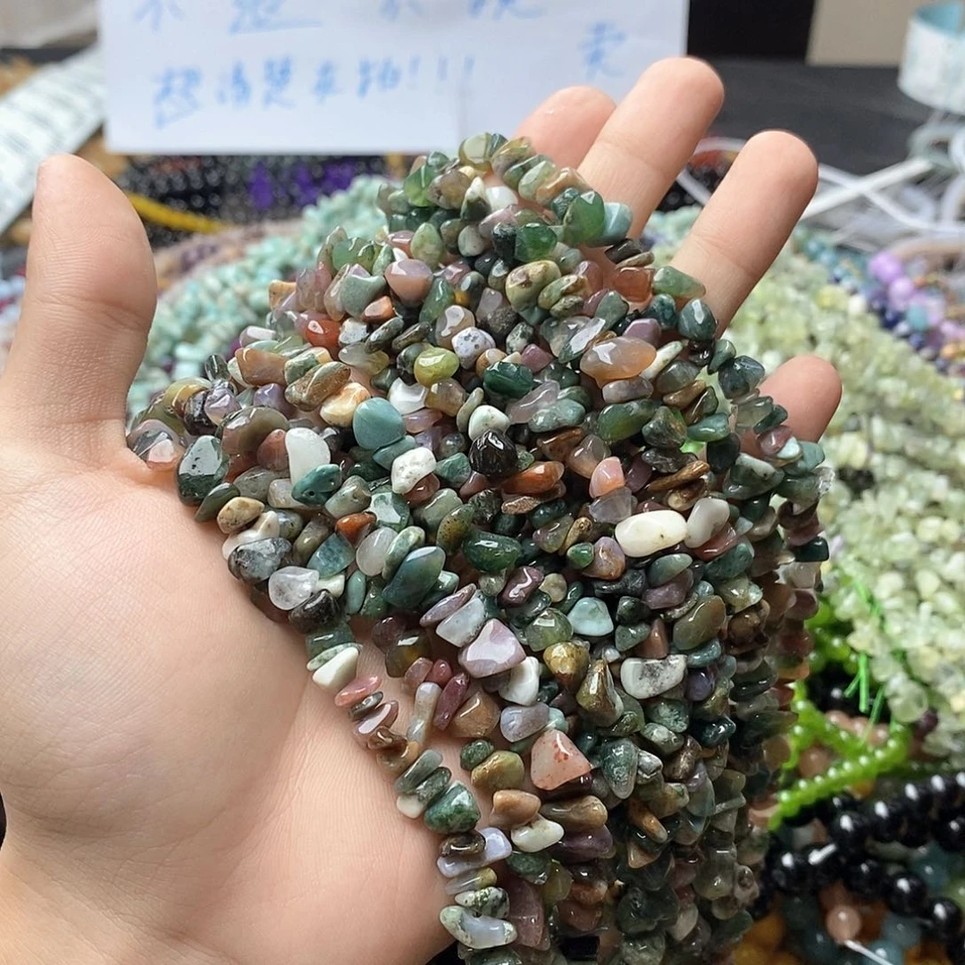 玛瑙/玉髓未镶嵌珠宝半成品一条天然印度玛瑙碎石A53