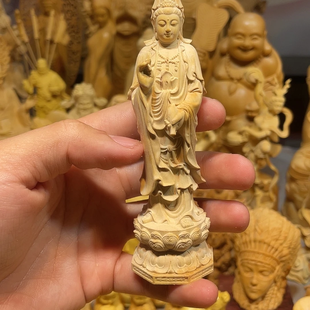 黄杨木小瑕疵净瓶观音