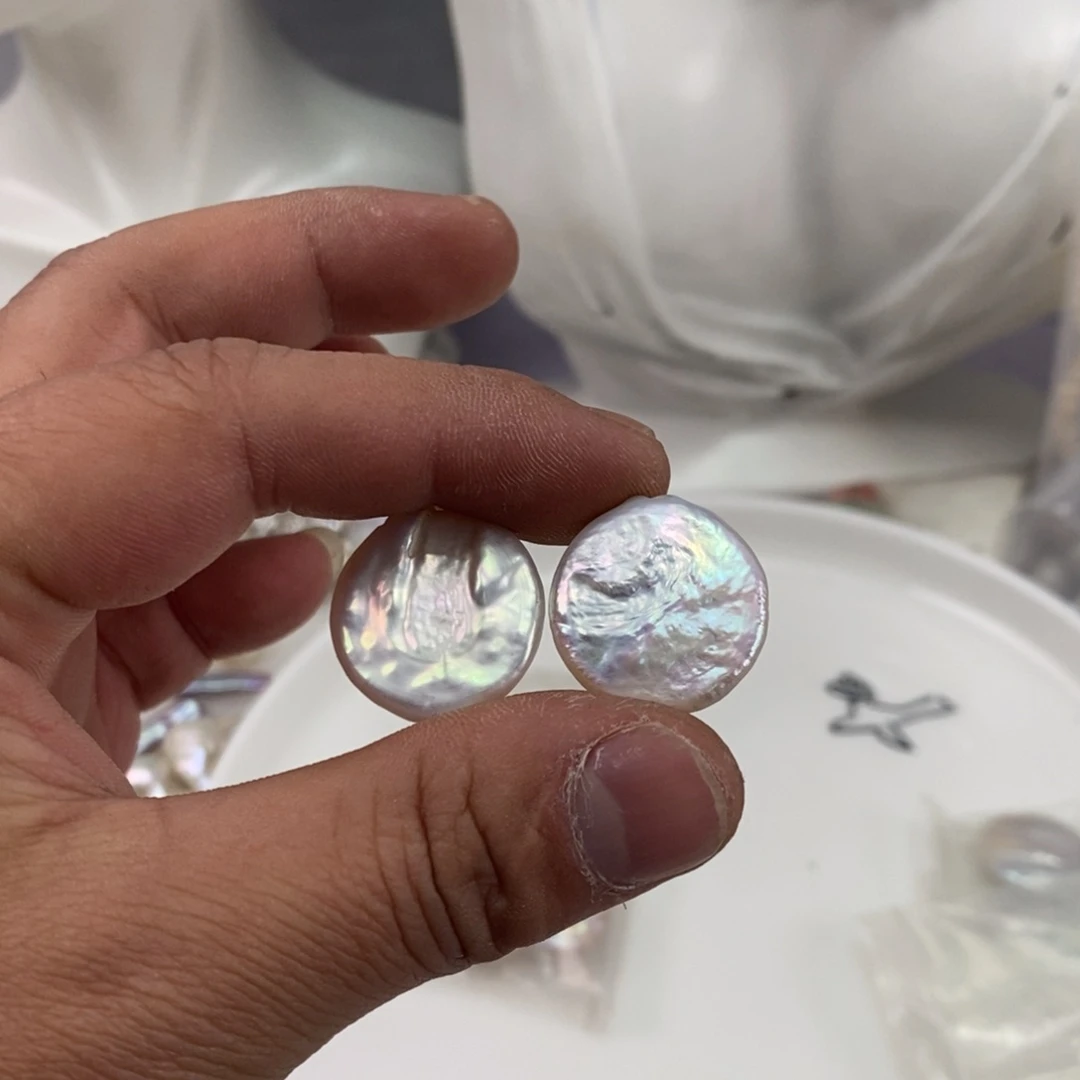 淡水珍珠耳钉银S925镶嵌