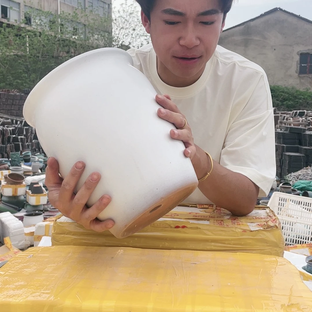 宜兴紫砂粗陶花盆