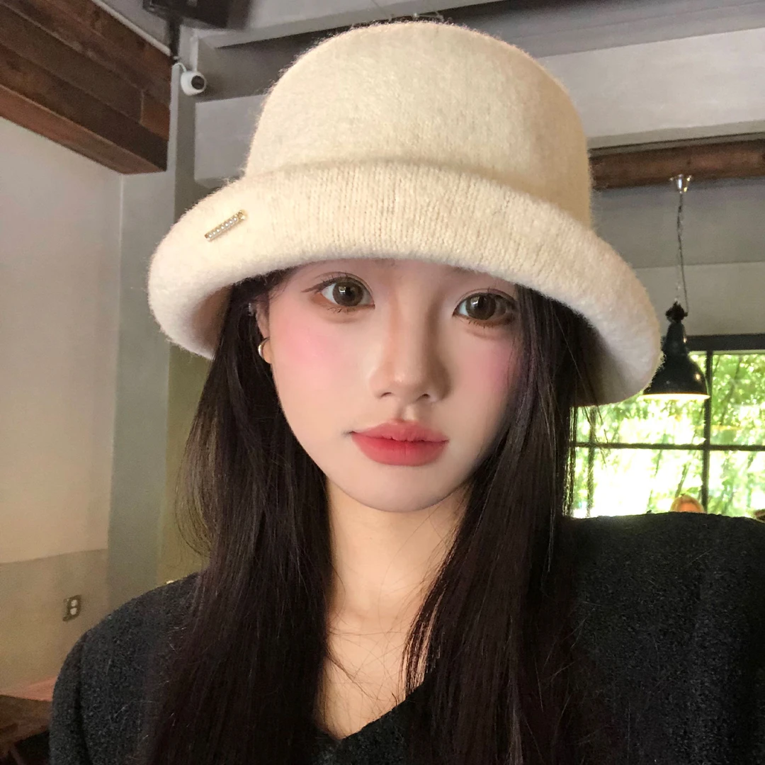 高品质卷边羊毛小礼帽女秋冬高级感时尚法式赫本风千金帽子显脸小