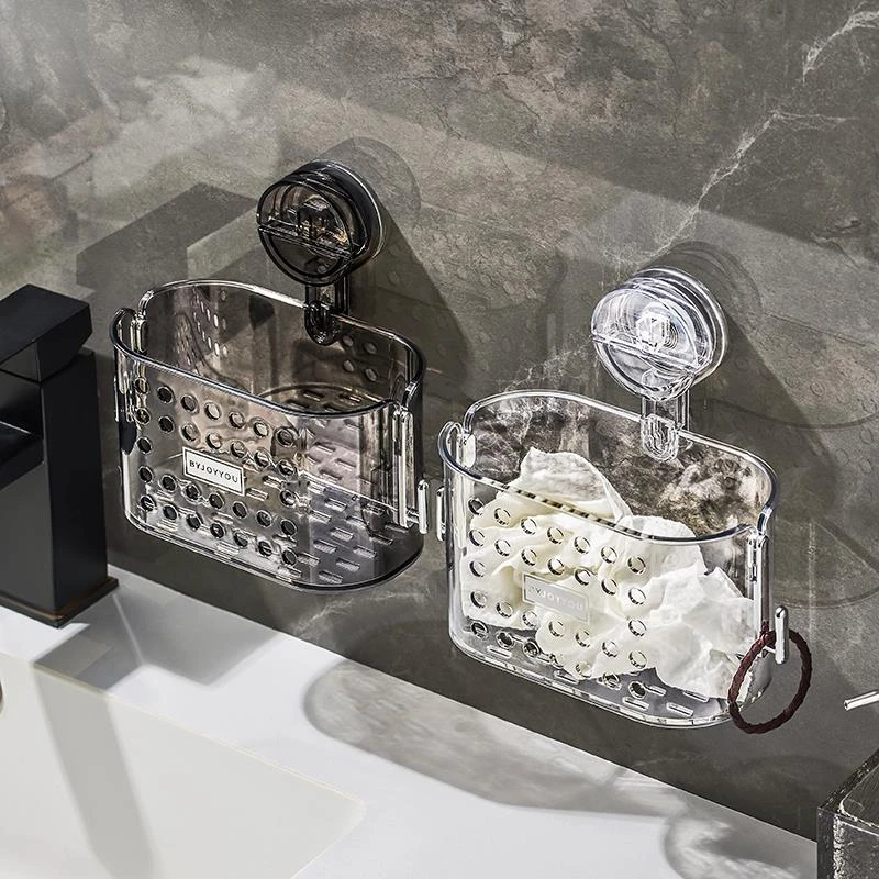 吸盘废弃洗脸巾收纳盒壁挂卫生间置物架洗漱台边上洗手台墙上收纳