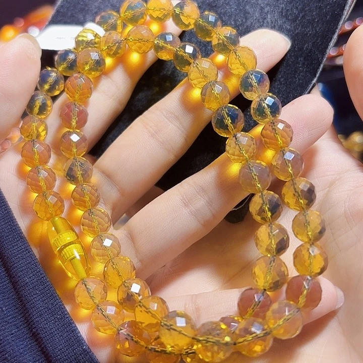 蓝珀未镶嵌珠宝奇石墨西哥蓝珀钻切项链8