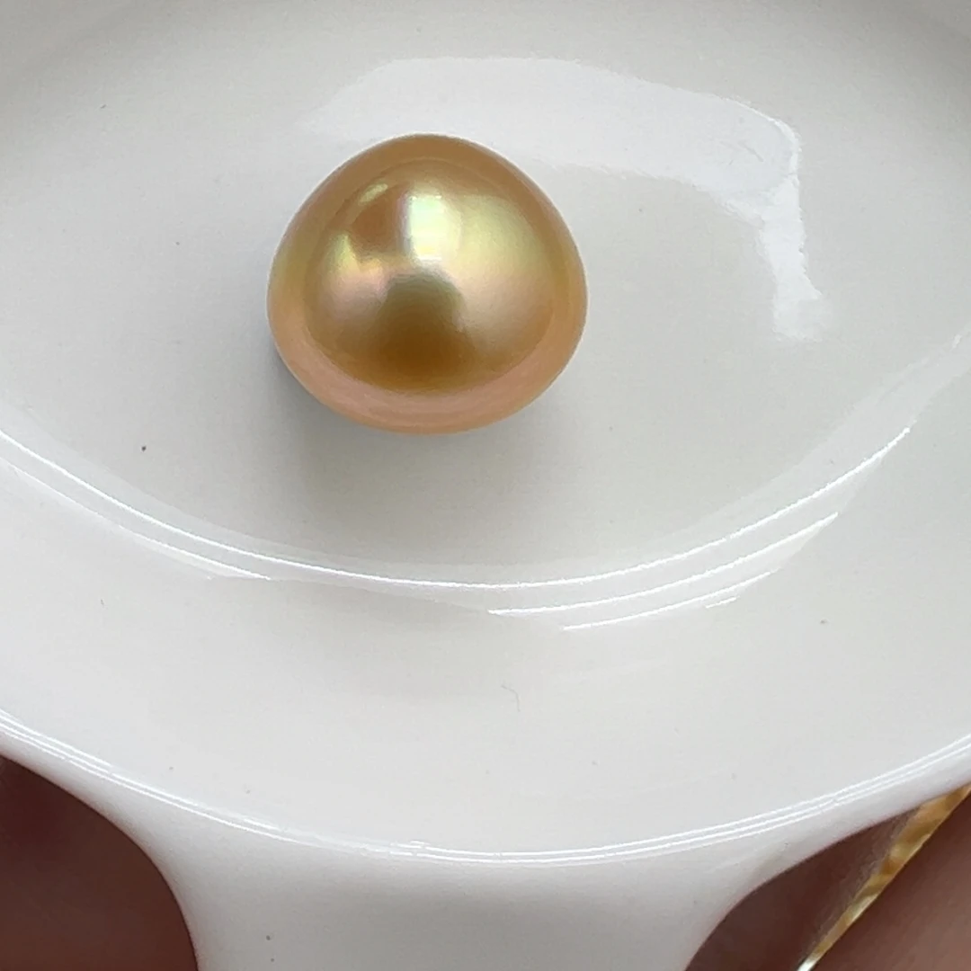 13.5mm浓金饭团无暇裸珠海水珍珠未镶嵌