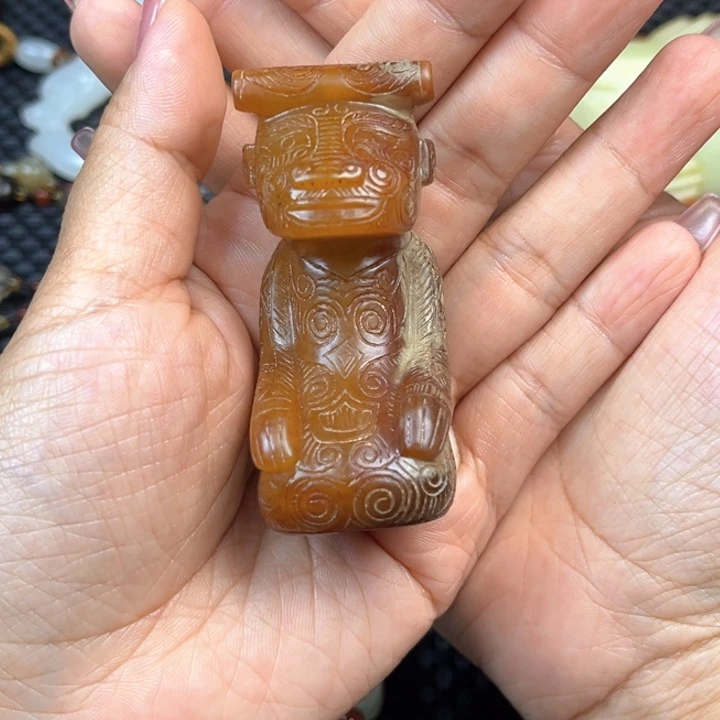 和田玉未镶嵌挂件喷*驴