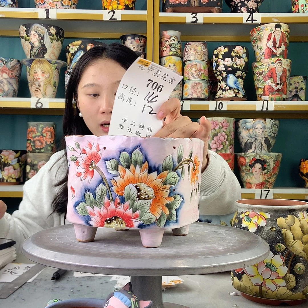 陶景德镇手工花盆706