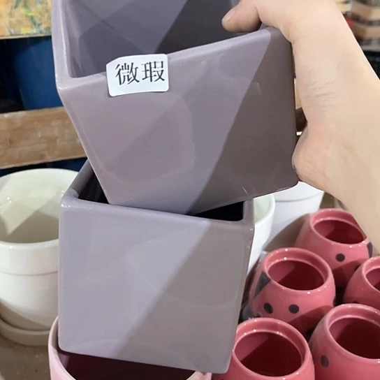 多肉绿植陶瓷花盆9.99包邮，有孔