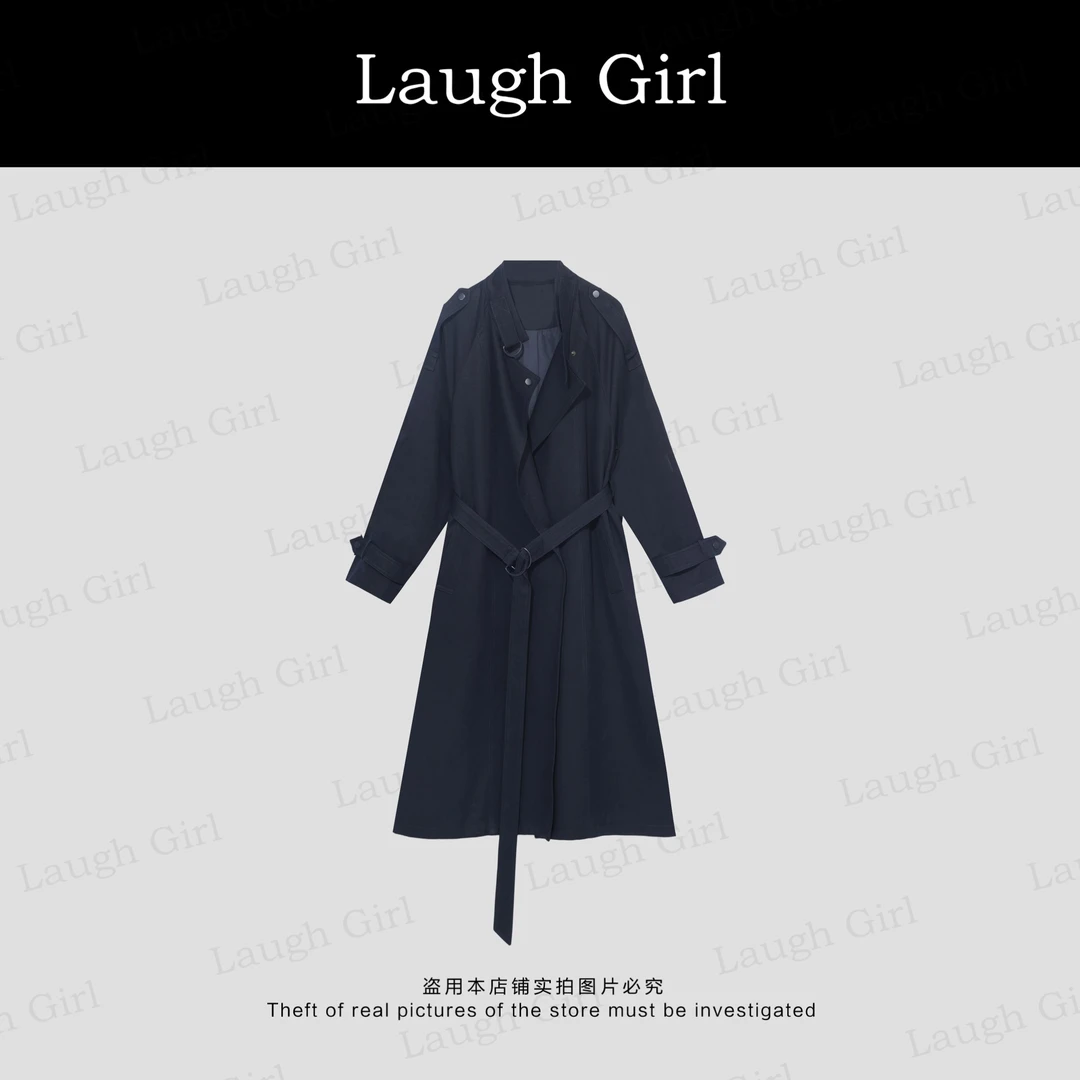 楚楚君 Laugh girl秀场同款【飒爽气场】欧美风收腰风衣FL53019J