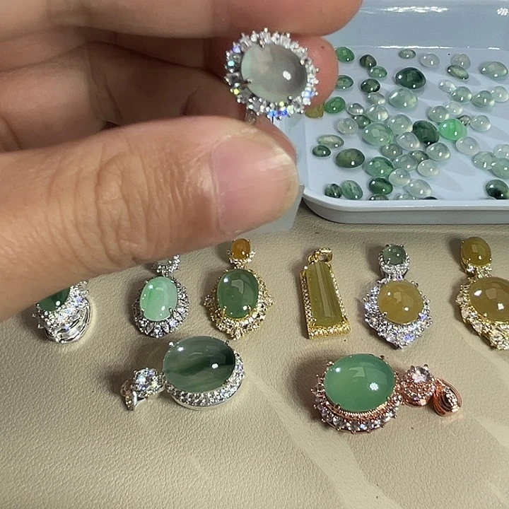 翡翠银S925镶嵌戒指