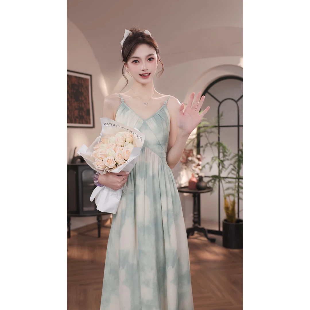 WBR【薄荷曼波】新款显瘦收腰设计感连衣裙-B6165K