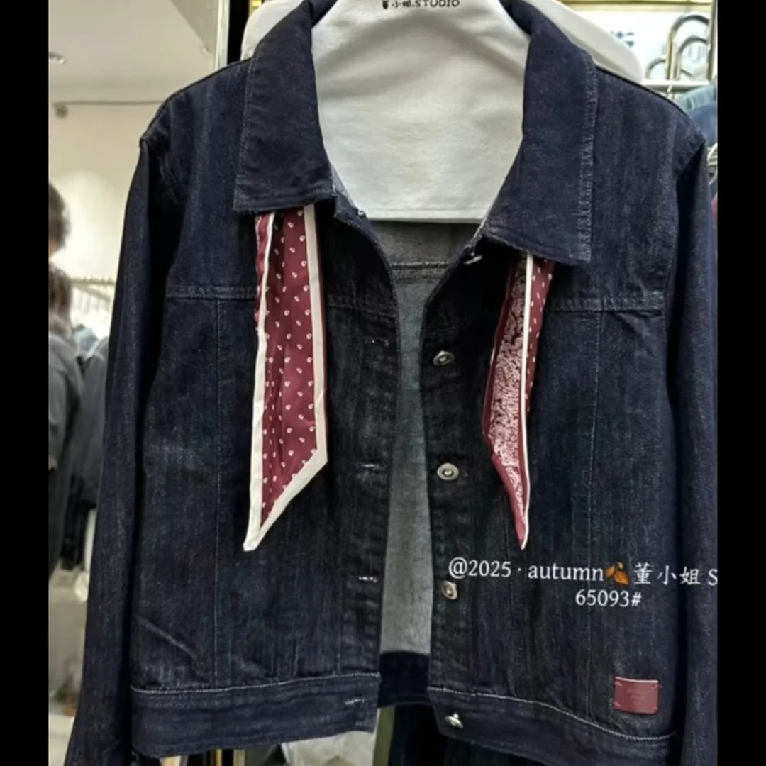 女常规袖水洗复古短外套百搭休闲春季牛仔上衣