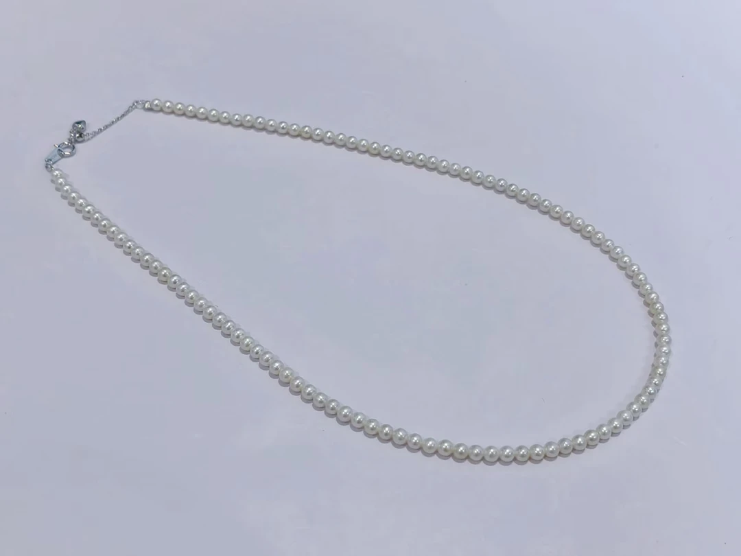 【杰哥开播啦】天然淡水小米珠项链3-4mm s925银
