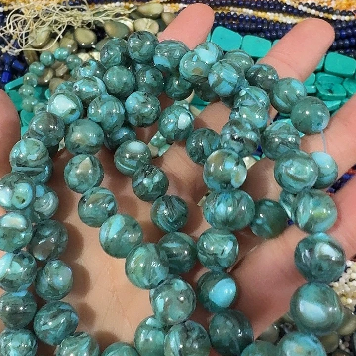 玛瑙/玉髓合金珠宝半成品一条10mm绿色圆珠70厘米