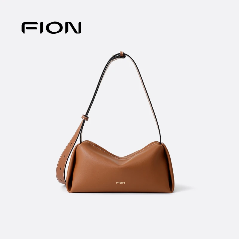 Fion/菲安妮【618好物】经典简约百搭真皮女士单肩饺子包FAAFVNG080