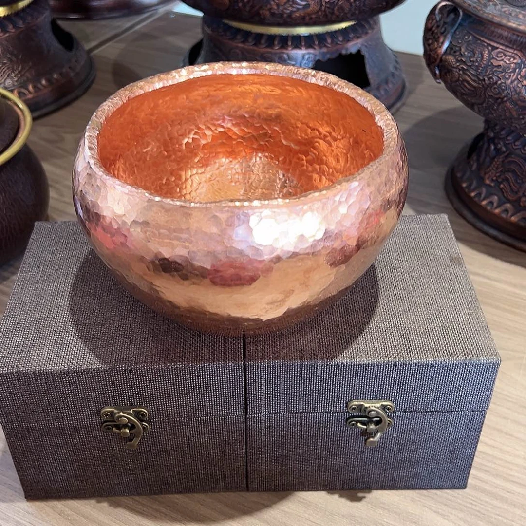 紫铜波浪形茶洗烤色新品福利加厚