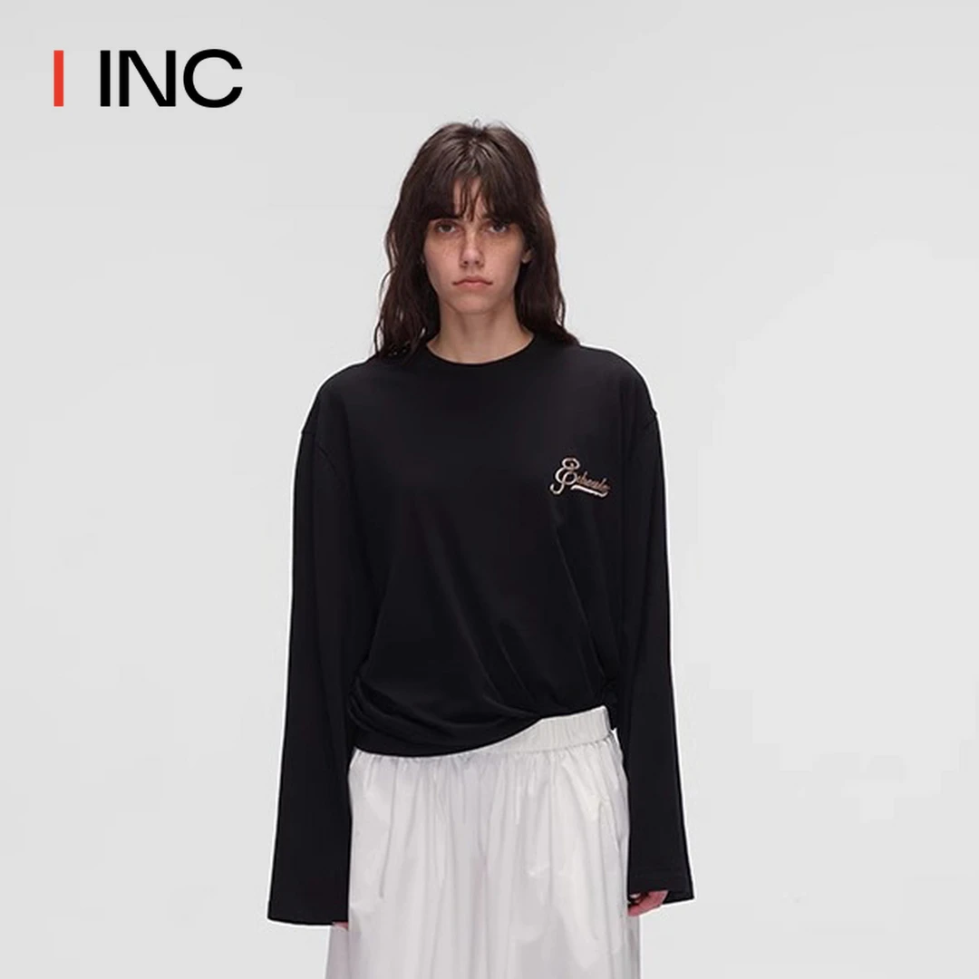 ECHOADE 25SS经典Tee甄选匹马棉轻盈透气宽松logo珠片绣花长袖T恤