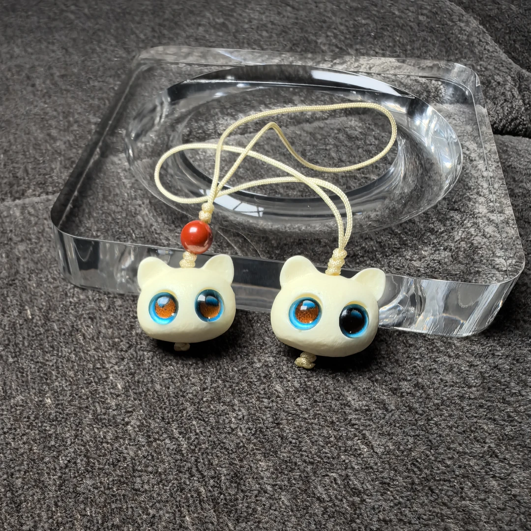 【爱阳专属福利】象牙果猫咪小吊坠可爱情侣手工