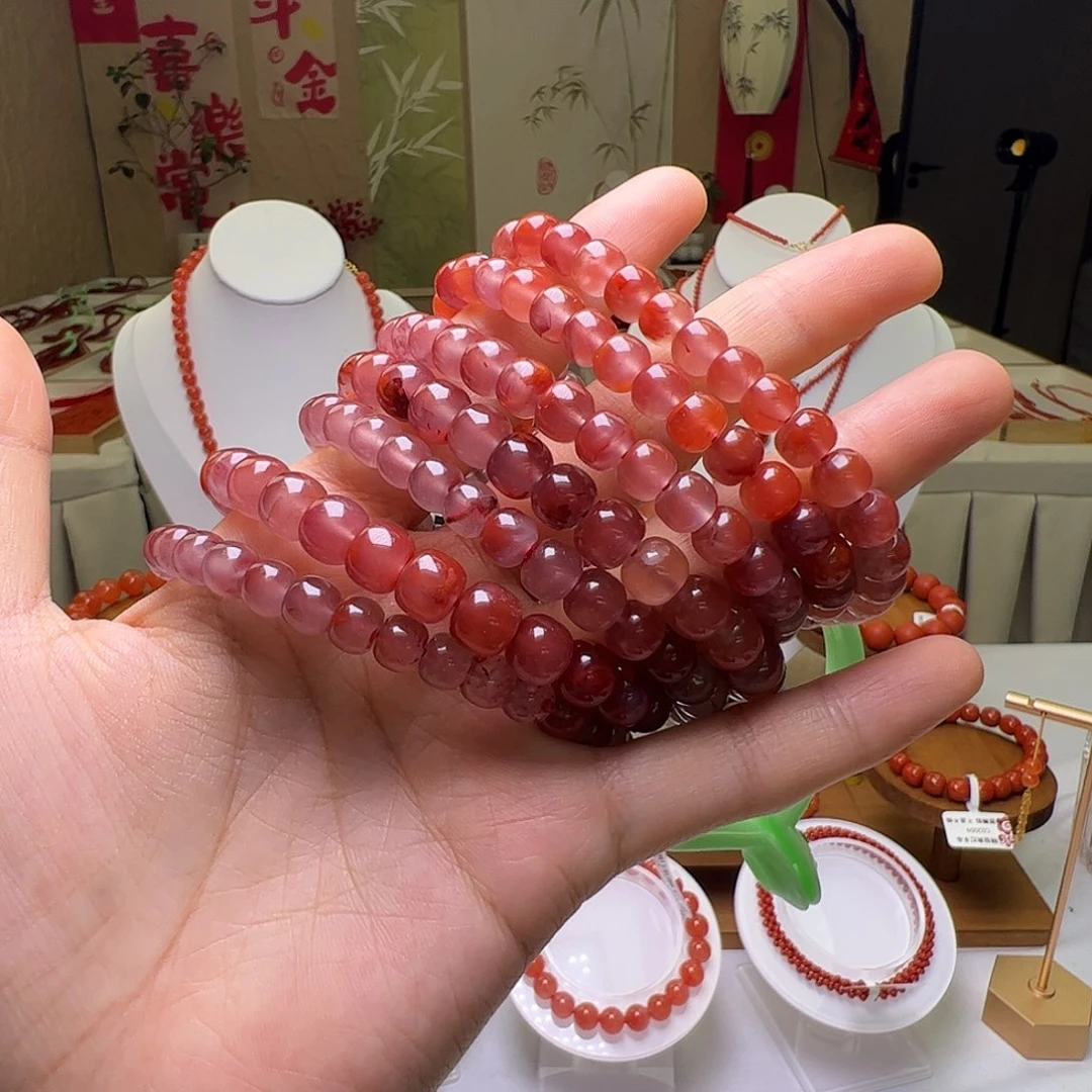 南红玛瑙未镶嵌7mm九口料