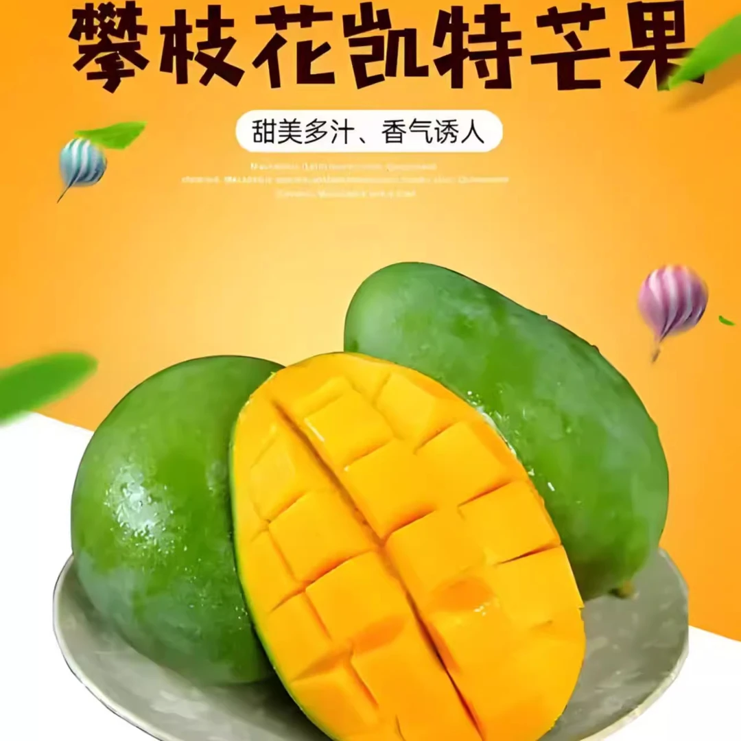四川攀枝花凯特芒果新鲜水果当季特大香甜青忙果当季整箱包邮