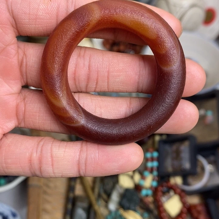 玛瑙/玉髓合金颈饰玛瑙环 摆件 微瑕