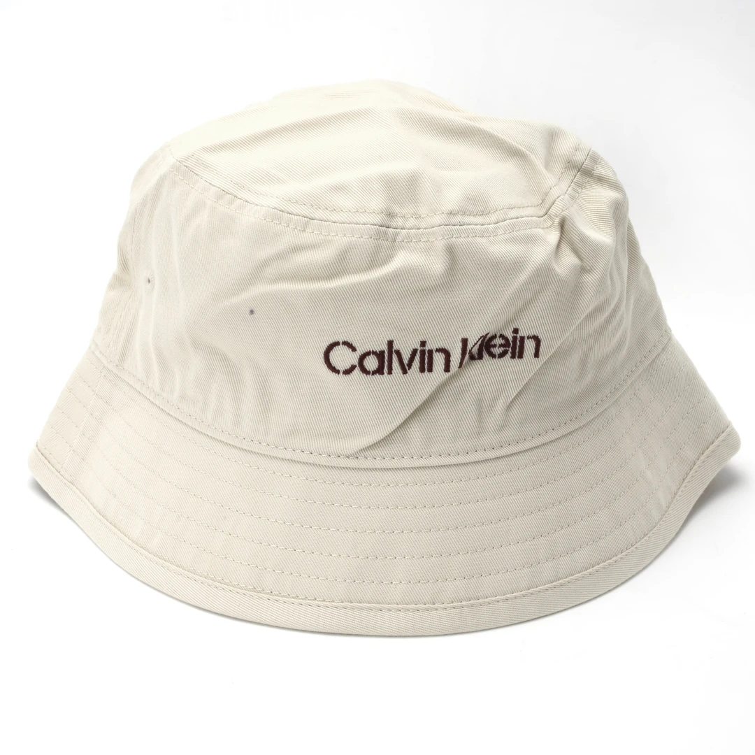 CALVIN KLEIN卡尔文·克雷恩 中性ck基础款米白渔夫帽 45003324102