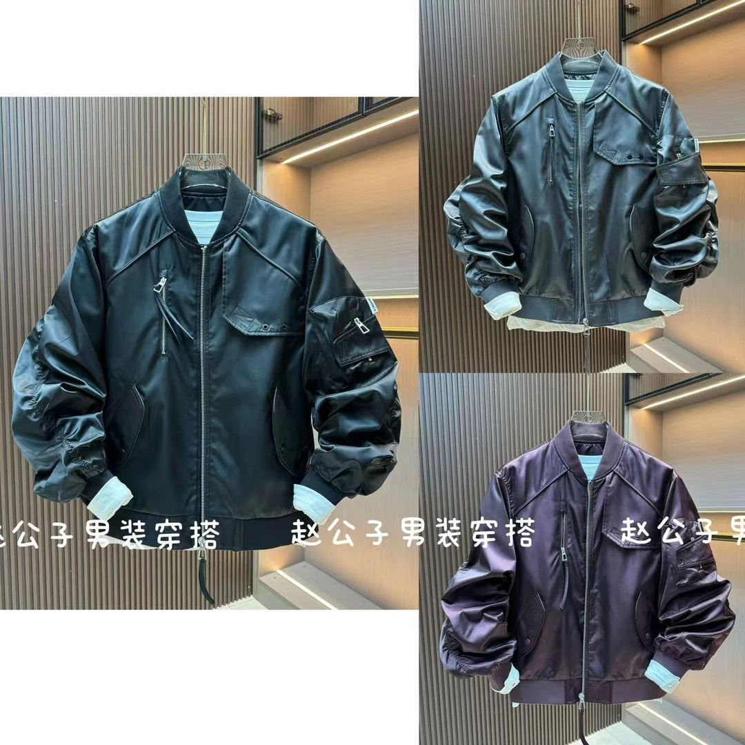 棒球领工装夹克外套男2025年春秋季新款宽松美式高端男士上衣