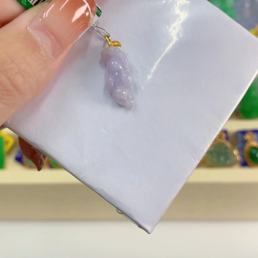 吊坠(不含链)18K金镶嵌翡翠