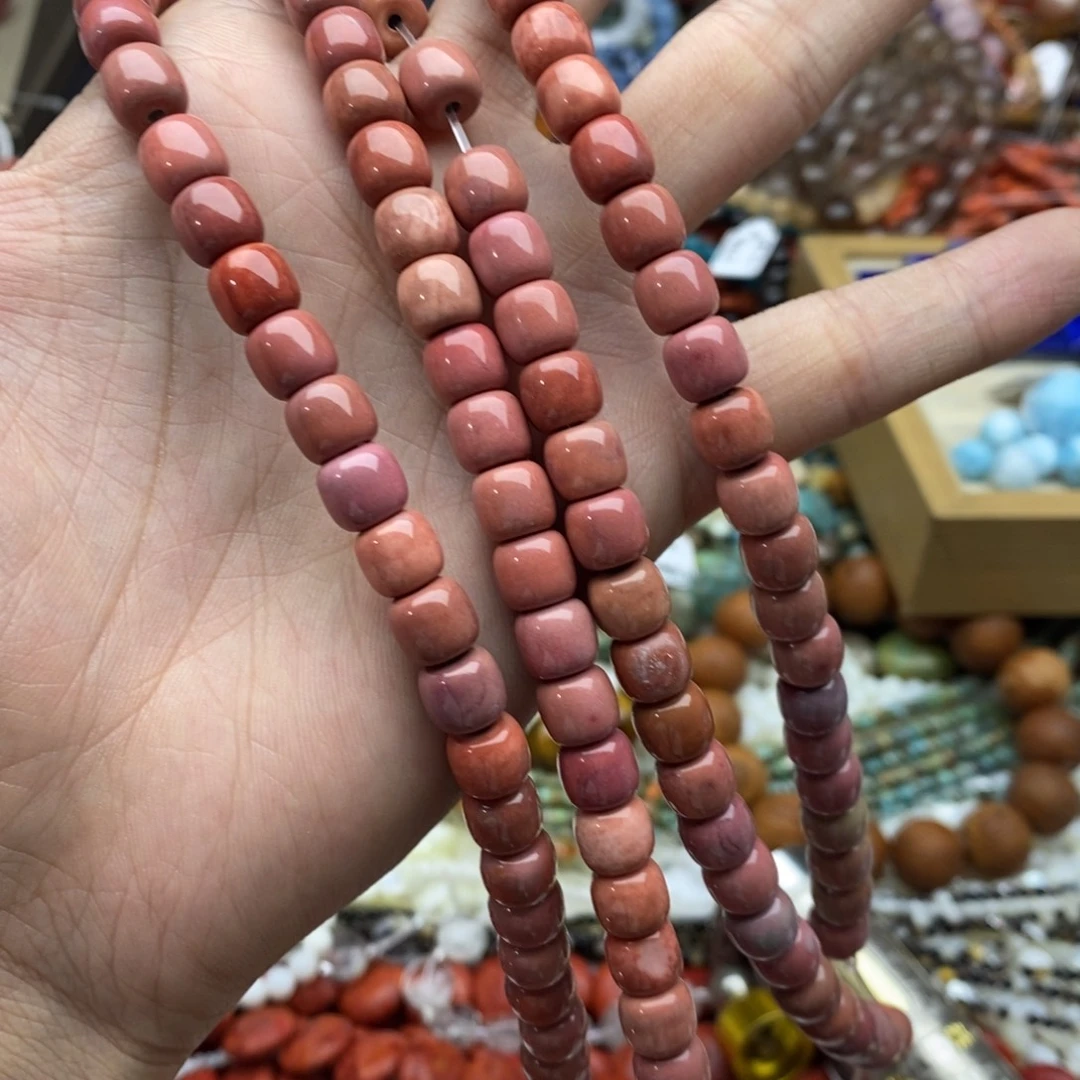 未镶嵌玛瑙/玉髓珠宝半成品两条优化松石老型8mmB35