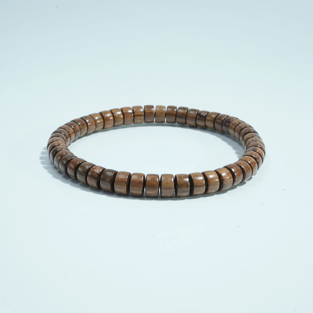 【善缘 常念】天然缅甸花梨木7*4mm精工极限弧药片手串文玩木作