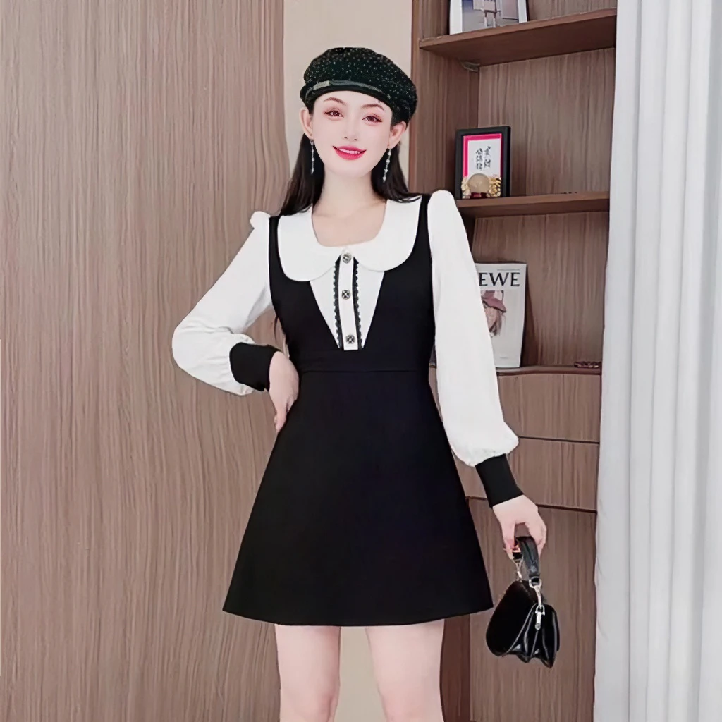 3806秋冬小香风连衣裙轻奢内搭名媛聚会打底裙显瘦大码女装裙子