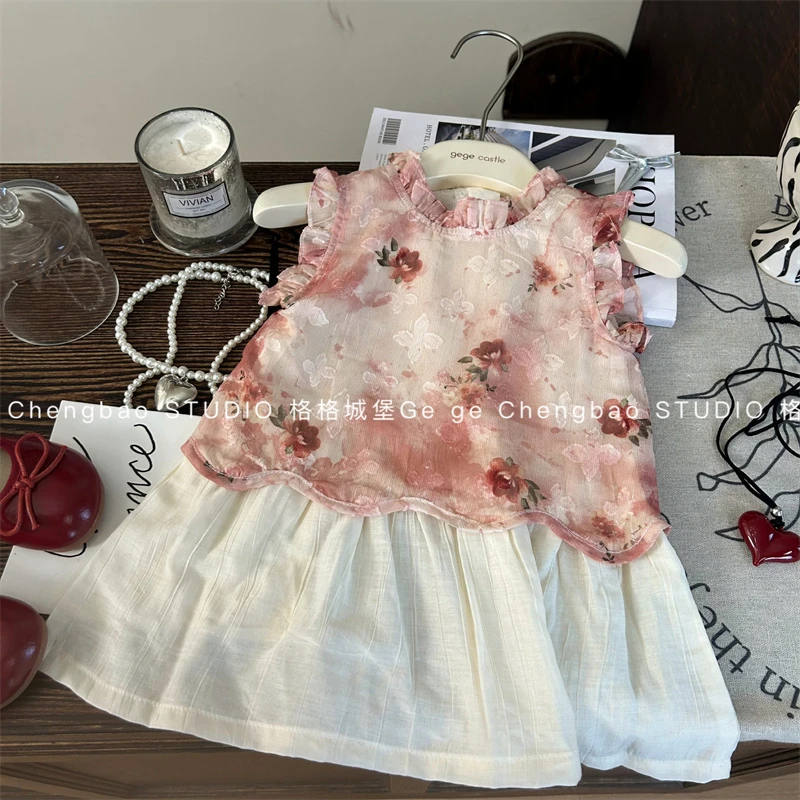 女童连衣裙夏装2025新款洋气韩版棉布裙子女宝宝夏季裙子C303