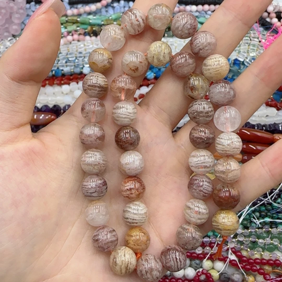 玛瑙/玉髓未镶嵌珠宝半成品粉千层一条卡十