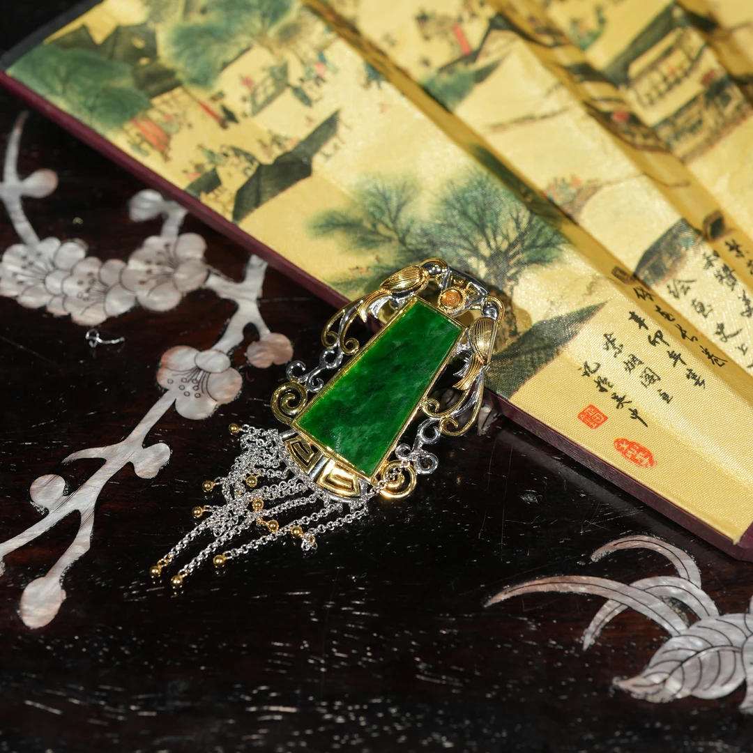 1.12香港王老板-翡翠镶嵌吊坠o115