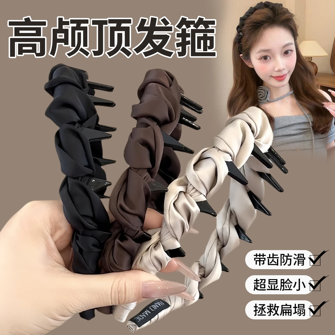 头饰齿卡小香风布艺缠绕发箍防滑带发饰头箍女款2025新款气质梳发