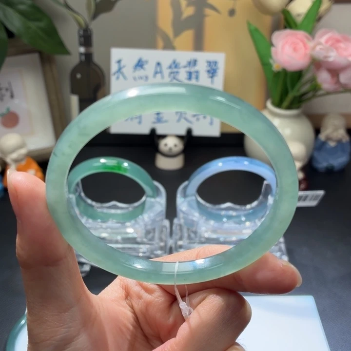 翡翠未镶嵌手镯冰晴方条