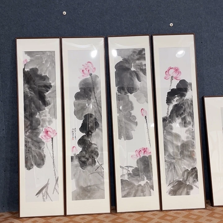 国画手绘作品带框
